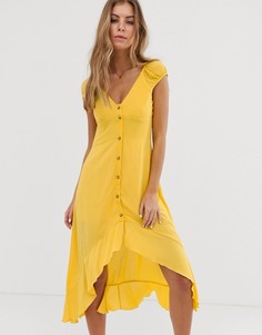 Желтое платье миди Pull&Bear - Желтый