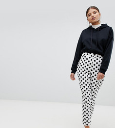 Брюки в горошек с завышенной талией Missguided - Белый