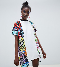 Платье-футболка с цветочным принтом ASOS Made In Kenya - Мульти