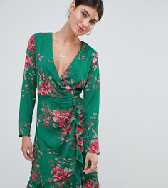 Чайное платье с цветочным принтом Missguided - Зеленый