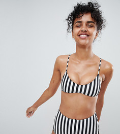 Черный бикини-топ в белую полоску Monki - Мульти