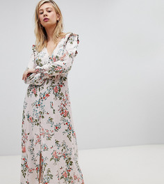 Чайное платье макси на пуговицах с цветочным принтом New Look - Мульти