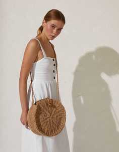Сумка из искусственной рафии с плечевым ремнем Stradivarius