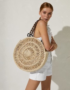 Сумка-шопер из рафии Stradivarius