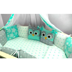 Комплект в кроватку Incanto 10 предметов Совята зеленый 38534