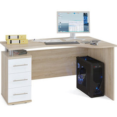 Стол компьютерный Шарм-Дизайн КСТ-1400 дуб сонома и белый Гамма