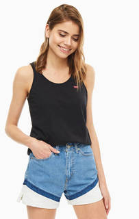 Майка Черная хлопковая майка оверсайз Levis