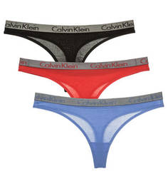 Комплект трусов Комплект из трех хлопковых трусов-стрингов Calvin Klein