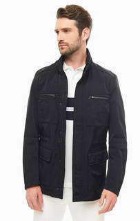 Куртка Легкая куртка черного цвета со скрытым капюшоном Hugo