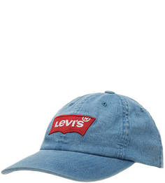 Бейсболка из денима с вышитым логотипом бренда Levis