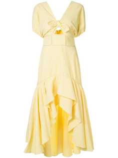 Jonathan Simkhai платье с открытыми плечами в клетку гингем
