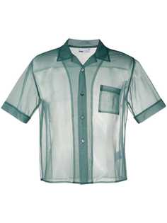 GmbH sheer camp collar shirt