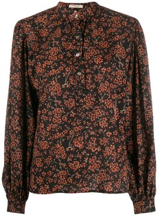 Yves Saint Laurent Vintage блузка 1970-х годов с цветочным принтом и объемными рукавами
