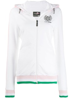 Plein Sport худи на молнии в полоску