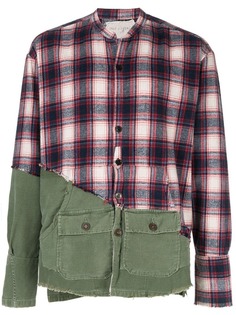 Greg Lauren рубашка со вставками