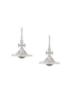 Vivienne Westwood серьги-подвески с логотипом и стразами