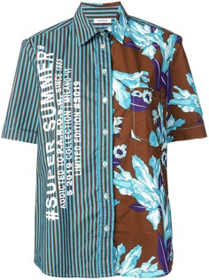 P.A.R.O.S.H. рубашка в полоску с цветочным принтом