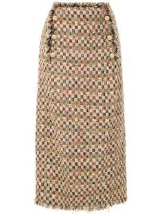 Nk юбка миди с необработанным краем