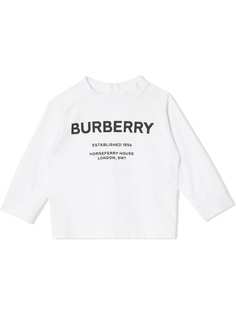 Burberry Kids топ с длинными рукавами и принтом