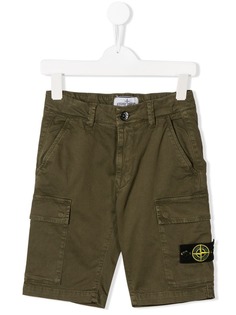 Stone Island Junior шорты карго с нашивкой-логотипом