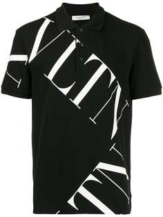 Valentino рубашка-поло с контрастным логотипом