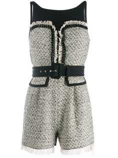 Elisabetta Franchi твидовый комбинезон с поясом