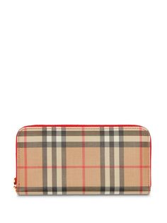 Burberry кошелек с круговой молнией в клетку Vintage Check