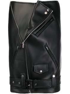 Zilver юбка миди в байкерском стиле