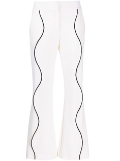 Genny contrasting trim flared trousers