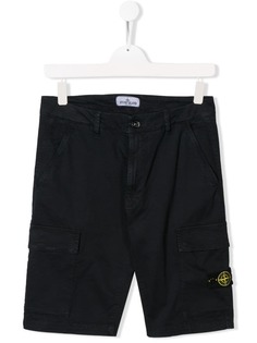 Stone Island Junior шорты с нашивкой-логотипом