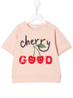 Stella McCartney Kids трикотажный топ с принтом вишен