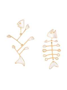Tory Burch серьги Fish в форме рыб