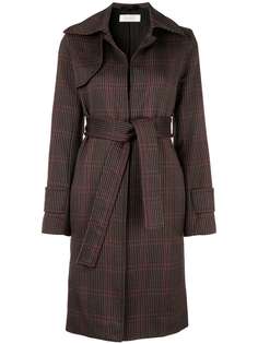 Nina Ricci пальто в клетку с поясом