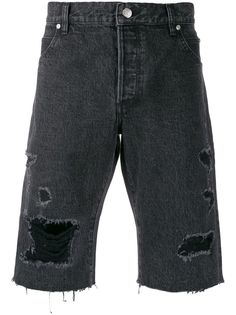 Balmain джинсовые шорты с прорезями