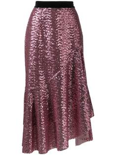 In The Mood For Love Bony sequin asymmetric skirt