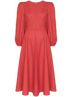 Staud pleated midi dress