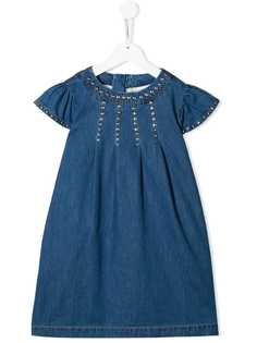 Alberta Ferretti Kids джинсовое платье с заклепками