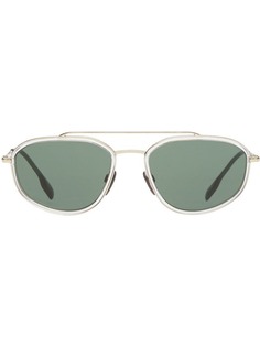 Burberry Eyewear Gold-plated Geometric Navigator Sunglasses