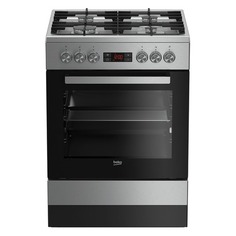 Газовая плита BEKO FSM62330DXT, электрическая духовка, нержавеющая сталь