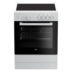 Электрическая плита BEKO FFSS67000W, стеклокерамика, белый/черный