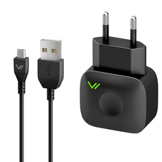 Сетевое зарядное устройство с кабелем Vertex 1 USB 2.1A + кабель microUSB + быстрая зарядка