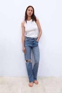 Джинсы zw premium real straight sunrise blue Zara