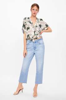 Рубашка с принтом и узлом Zara