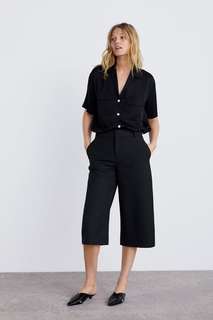 Льняная рубашка с карманами Zara