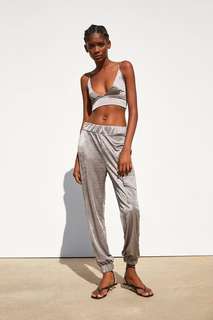 Брюки карго из сатина Zara