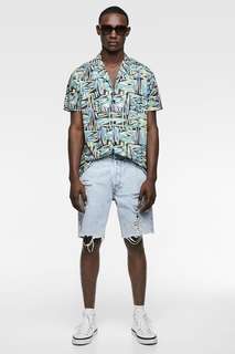 Рубашка с геометрическим принтом Zara