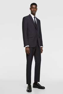 Костюм из текстурированной шерстяной ткани Zara