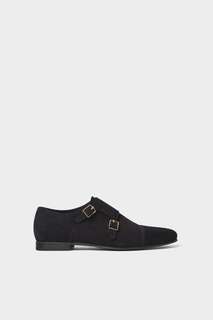 Синие замшевые туфли с двумя пряжками Zara