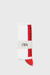 Жаккардовые носки с надписью Zara