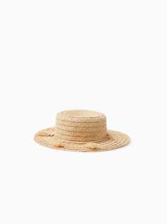 Однотонная соломенная шляпа Zara